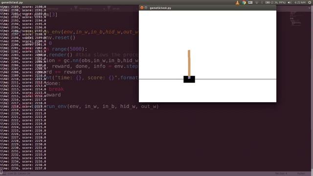Open AI gym (cart-pole) | Implementing Genetic Algorithm смотреть онлайн