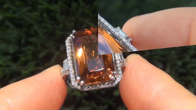 GIA Certified Natural FLAWLESS Orange Zircon Diamond 14k White Gold Cocktail Ring - C851 смотреть онлайн