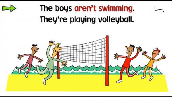 Present continuous positive and negative