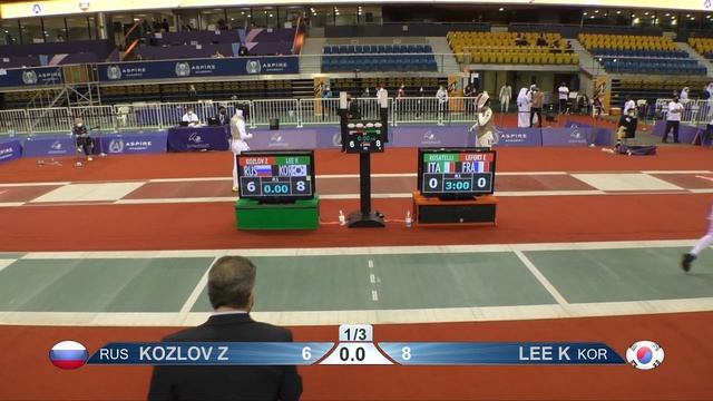2021 140 T64 21 M F Individual Doha QAT GP GREEN LEE KOR vs KOZLOV RUS смотреть онлайн