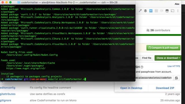 Running dotnet/CodeFormatter on Mono смотреть онлайн