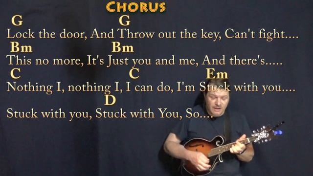 Stuck With U (Ariana Grande & Justin Bieber) Mandolin Cover Lesson in G with Chords/Lyrics смотреть онлайн
