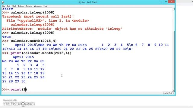 038 Learn python and ruby programming:- Calendar module смотреть онлайн