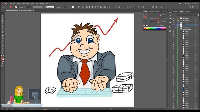 cartoon businessman | SpeedPaint Vector Art in Adobe Illustrator | steps without a sketch смотреть онлайн