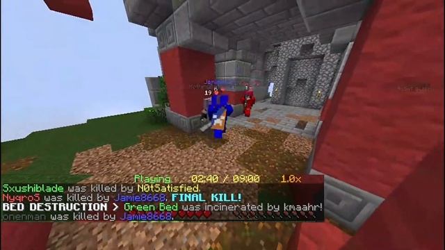 Minecraft Java Bedwars: 4 kills - less than 10 seconds! смотреть онлайн