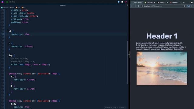 Dynamic Font Size CSS with clamp() смотреть онлайн