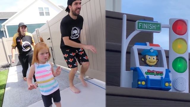 DONT GET CAUGHT by Cops!! Adley reviews Red Light Green Light toy with family! смотреть онлайн
