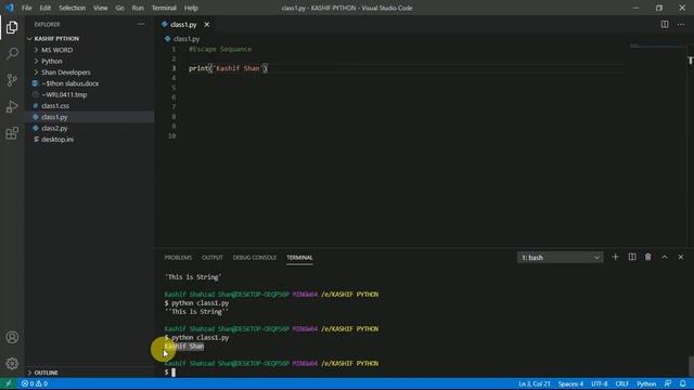 PYTHON LANGUAGE | ESCAPE SEQUENCE | CLASS 7 | SHAN DEVELOPERS смотреть онлайн