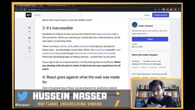 My Opinion on the “Stop Using React” Article смотреть онлайн