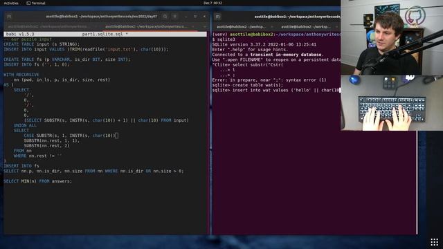replay - advent of code 2022 day 7 python + sqlite - 2022-12-07 смотреть онлайн
