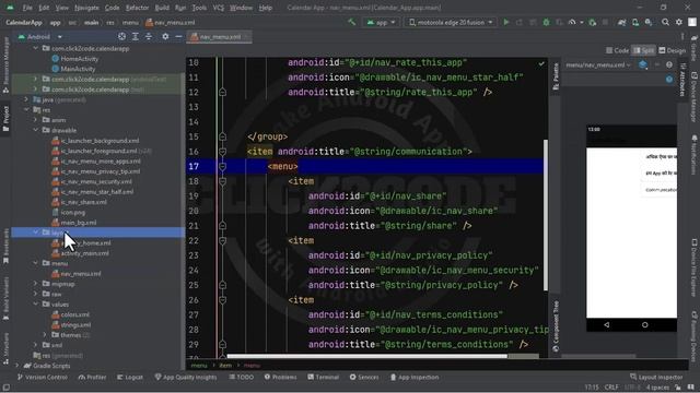 How to create navigation drawer menu for calendar app. | Android Navigation Drawer Menu смотреть онлайн