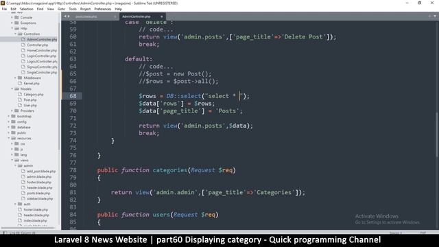 #60 Laravel 8 News Website | Displaying category column | Quick programming tutorial смотреть онлайн