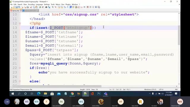 php | how to insert data in Database | one file code | March/10/2021 p#1 | смотреть онлайн