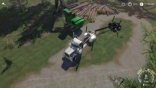 John Deere 968LII Skidder?John Deere 2454D Butt N Top?FS19?Logging?New Map?Big machines in the work смотреть онлайн