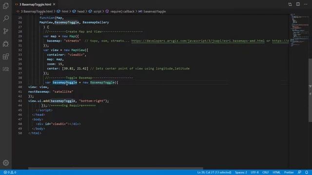 3 BasemapToggle ArcGIS API for JavaScript Fundamentals смотреть онлайн