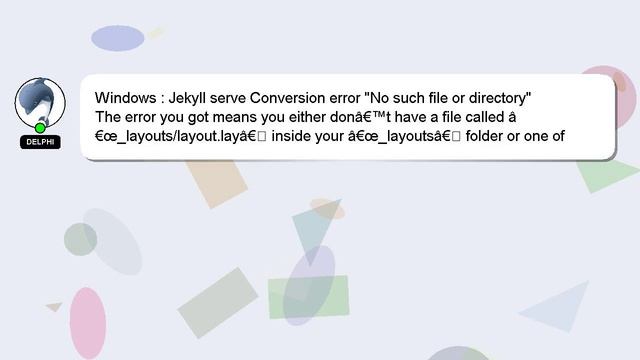 Windows : Jekyll serve Conversion error "No such file or directory" смотреть онлайн