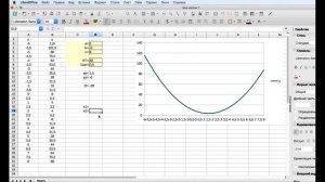 Построение и расчет параболы в электронных таблицах