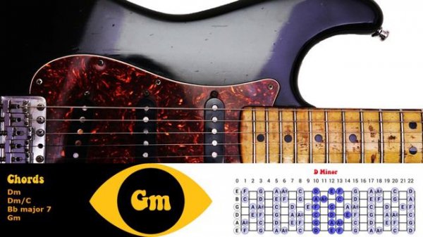 Pink Floyd guitar backing track in D Minor