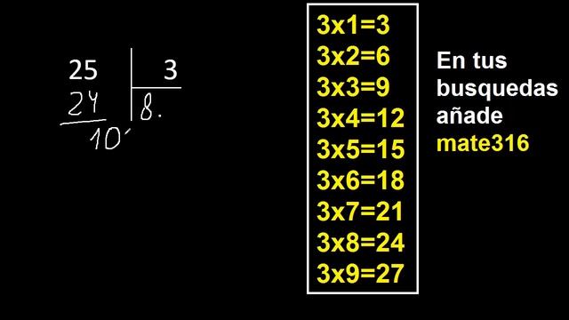 dividir 25 entre 3 , como dividir смотреть онлайн