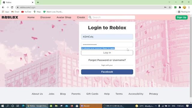 Roblox An unknown error occurred... смотреть онлайн