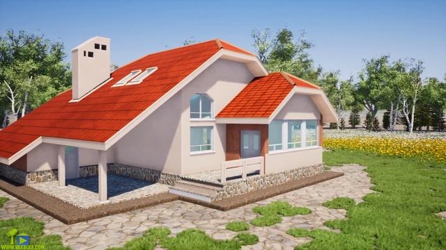 Экстерьер Дома в поселке Ясное. 3D презентация. Vakulka Visual Studio. смотреть онлайн