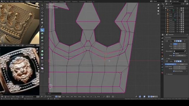 Моделирование кольца_12 в Blender3D x5. Modeling a ring in Blender3D x5 speed. смотреть онлайн