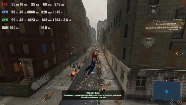 GTX1050 TI 4GB + intel core i7-7700hq 16GB RAM Spider Man graphics test on medium settings 1920х108 смотреть онлайн