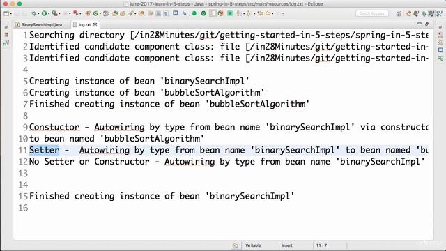 Spring framework Tutorial (015 Step 7 Constructor and Setter Injection) смотреть онлайн