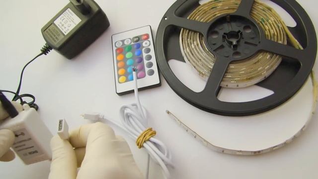ZESTAW MONTAŻOWY DLA TAŚM LED RGB 5050 10MM. + KONTROLER RGB