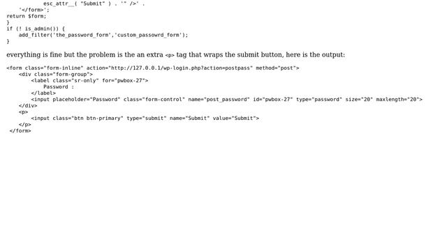 Wordpress: customizing the_password_form filter смотреть онлайн