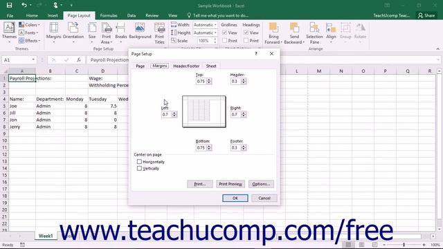 Excel 2016 Tutorial Setting Margins Microsoft Training Lesson смотреть онлайн