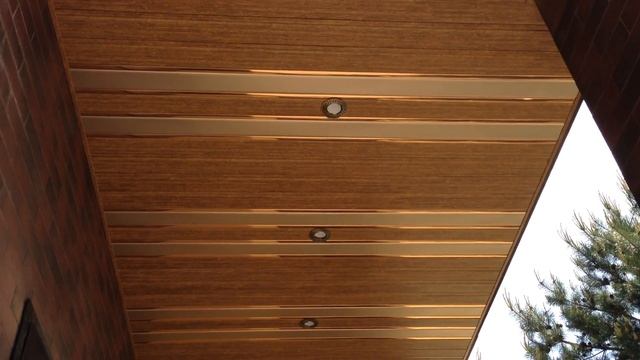 Реечный алюминиевый потолок над входом в загородный дом смотреть онлайн