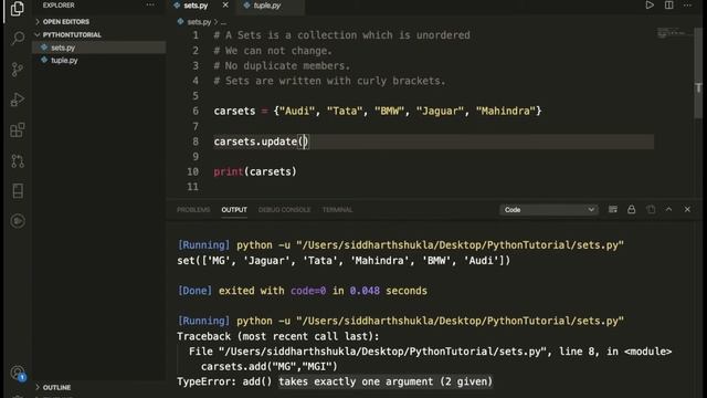 Sets Python || Python Tutorial || Learn Python Programming смотреть онлайн