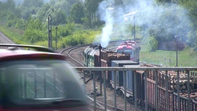 Тепловозы 2М62У-0070 и 2ТЭ116-1699 на ст. Елгава / 2M62U-0070 and 2TE116-1699 at Jelgava смотреть онлайн