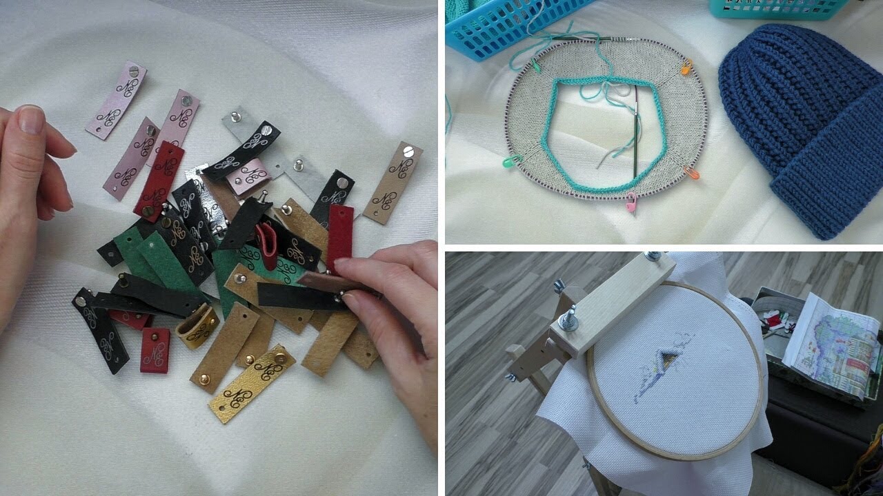 Перевязываю джемпер.Новые кожаные бирки.Продвижение в процессах. смотреть онлайн