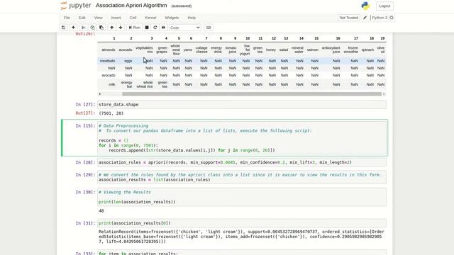 Implementation of Association Apriori Algorithm смотреть онлайн