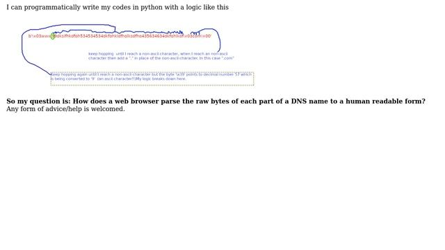 How does a web browser parse the raw bytes of each part of a DNS name to a human readable form? смотреть онлайн