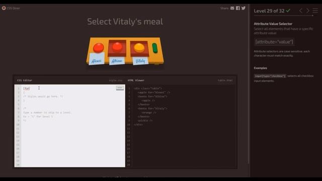 CSS Diner | SOLUTIONS WALKTHROUGH | Lvl 29 смотреть онлайн