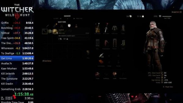 Witcher 3 speedrun 2:27:49 (Old World Record)