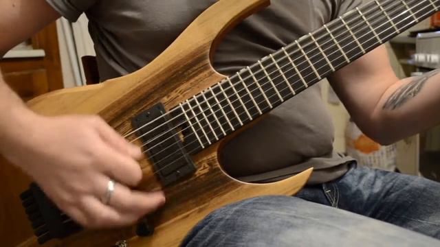 'Hufschmid Tantalum 7 string headless Guitar' - goofing around ! смотреть онлайн