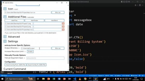 CONVERT PYTHON FILE .py TO .exe APPLICATION WITH MULTIPLE FILES AND DATABASE USING AUTO PY TO EXE