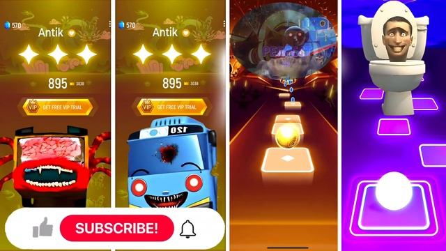 Bus Eater vs Tayo The Little Bus vs Thomas the Train EXE vs Skibidi Toilet | Tiles Hop EDM Rush смотреть онлайн