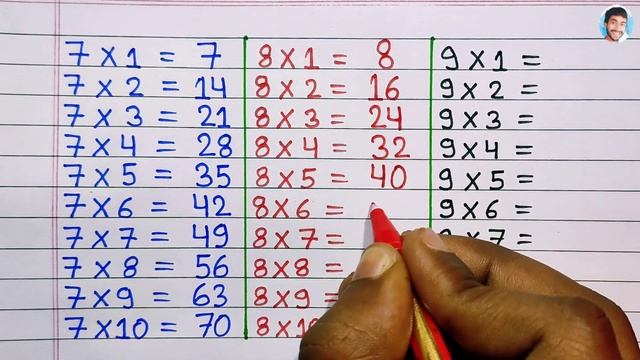 Learn Table of 7, 8 and 9 | 7 ka table | 8 ka table | 9 ka table | table of 8 | table of 9 смотреть онлайн