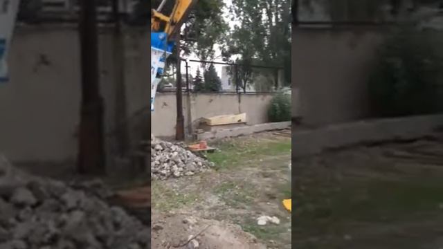 Экскаватор колесный JCB JS 160 W. Работа с гидромолотом. смотреть онлайн