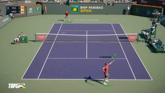 TopSpin 2k25 | New Gameplay Showcase 4k 60fps | Daniil Medvedev VS Roger Federer | INDIAN WELLS