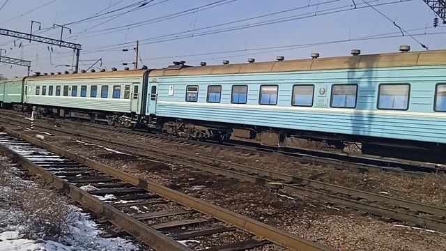 Тепловоз ТЭЗЗАС-0022 пассажирский поезд Алматы 2 Семеи Станция Алматы-1 ЖД Хроника-КТЖ смотреть онлайн