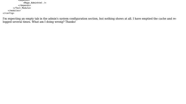 Magento: System Config Tab Not Showing CE 1.8 смотреть онлайн