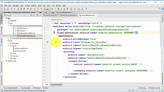 Firebase Android Tutorial : Push Notification Using Firebase | смотреть онлайн