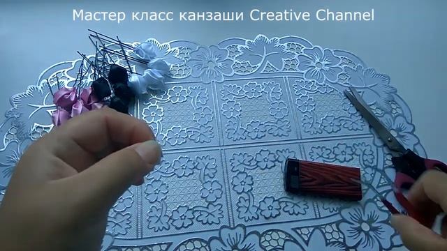 Шпильки - розочки канзаши. смотреть онлайн