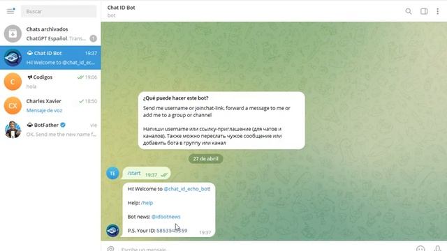 Como ver el ID de un Canal o Grupo de Telegram смотреть онлайн
